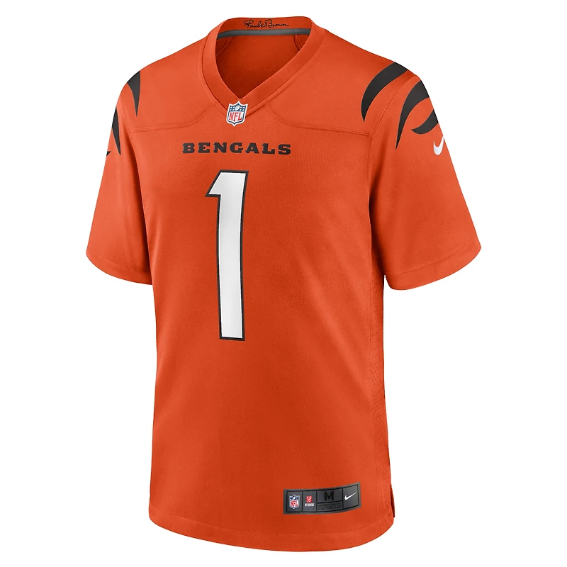 Maillot de match alternatif Nike Ja'Marr Chase orange pour hommes des Bengals Cincinnati