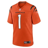 Maillot de match alternatif Nike Ja'Marr Chase orange pour hommes des Bengals Cincinnati