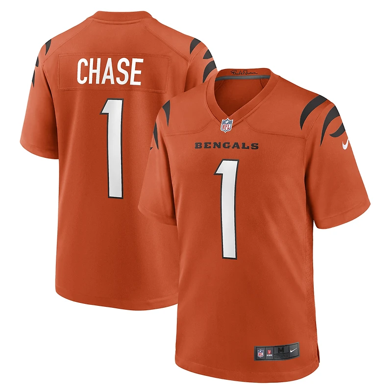 Maillot de match alternatif Nike Ja'Marr Chase Orange des Bengals Cincinnati pour homme