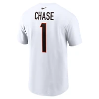 Men's Nike Ja'Marr Chase  White Cincinnati Bengals Player Name & Number T-Shirt