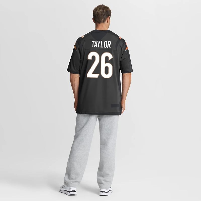 Maillot de match Nike Ja'Sir Taylor noir des Bengals Cincinnati pour homme