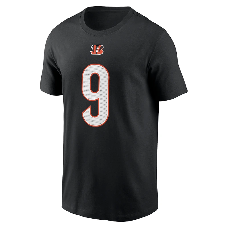 T-shirt Nike Joe Burrow pour homme, noir, nom et numéro du joueur des Bengals de Cincinnati