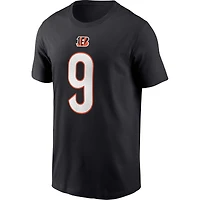 T-shirt Nike Joe Burrow pour homme, noir, nom et numéro du joueur des Bengals de Cincinnati