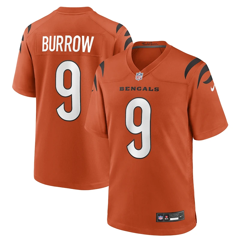 Nike Joe Burrow Orange Cincinnati Bengals Alternate pour hommes - Maillot de match