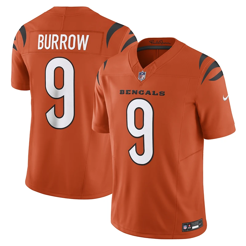 Nike Joe Burrow pour homme Orange Cincinnati Bengals Vapor F.U.S.E. Maillot limité