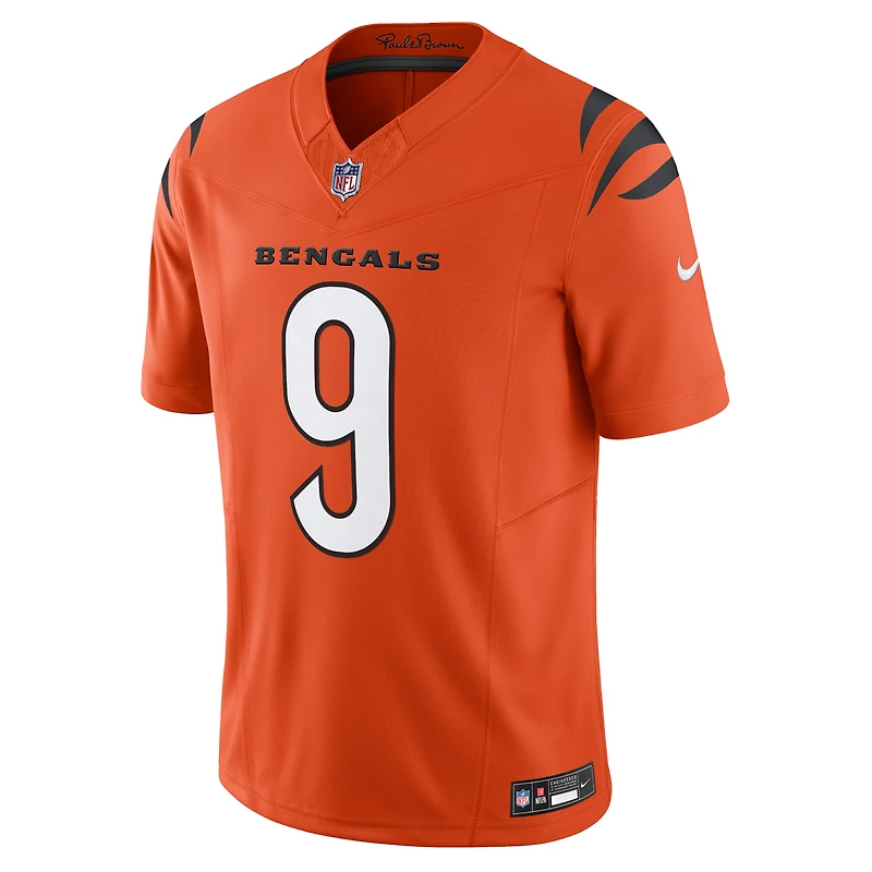 Nike Joe Burrow pour homme Orange Cincinnati Bengals Vapor F.U.S.E. Maillot limité