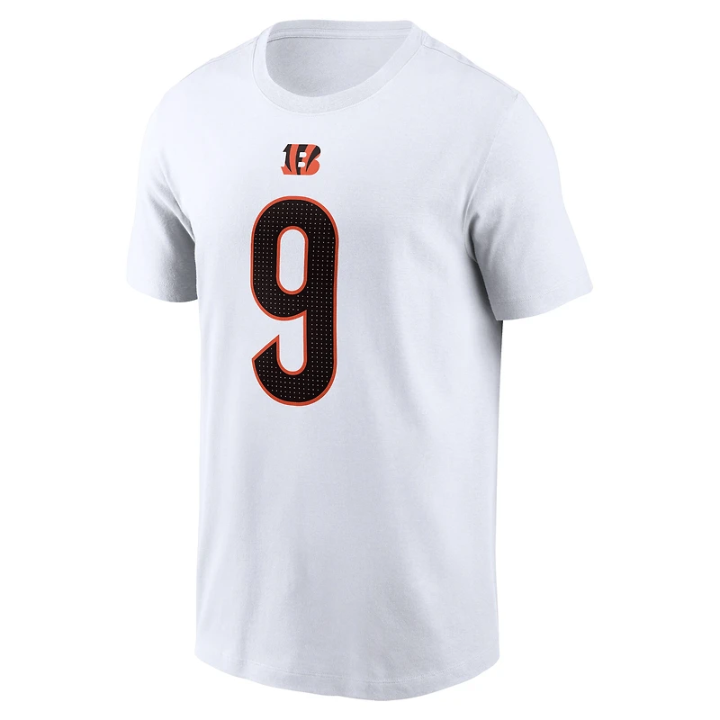 T-shirt Nike Joe Burrow pour homme, blanc, nom et numéro du joueur des Bengals de Cincinnati