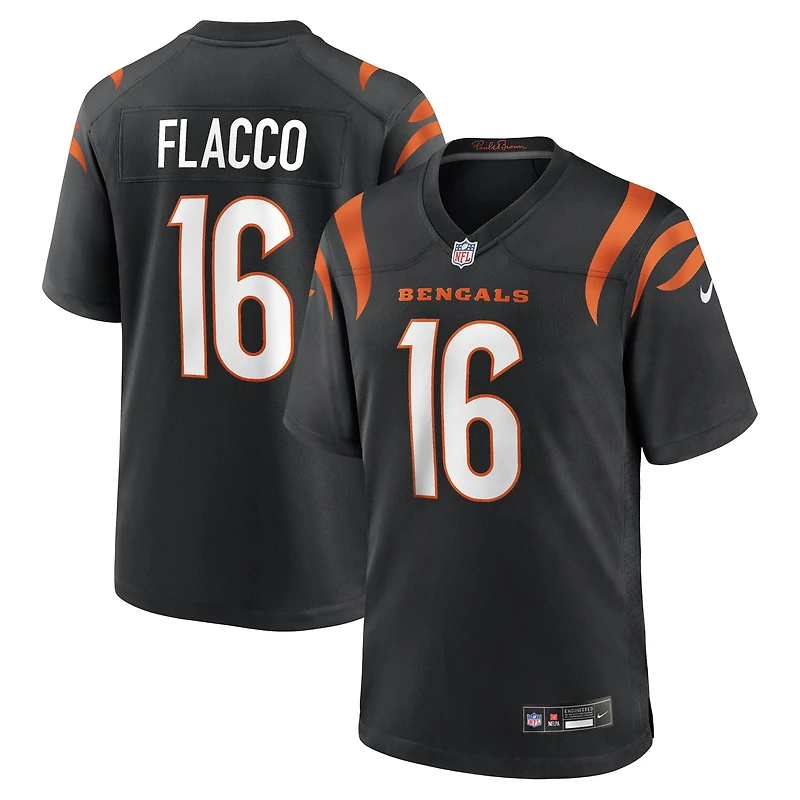 Men's Nike Joe Flacco Black Cincinnati Bengals Team Game Jersey