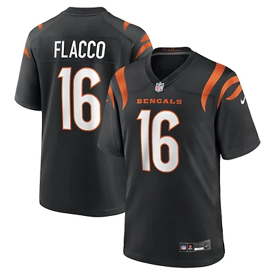 Men's Nike Joe Flacco Black Cincinnati Bengals Team Game Jersey