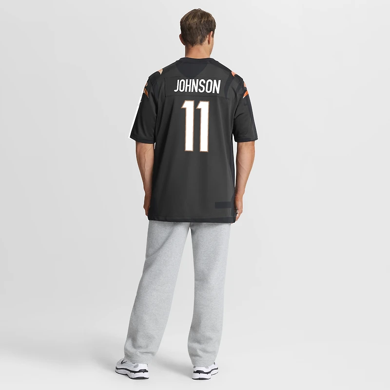 Maillot de match Nike Josh Johnson noir des Bengals Cincinnati pour homme