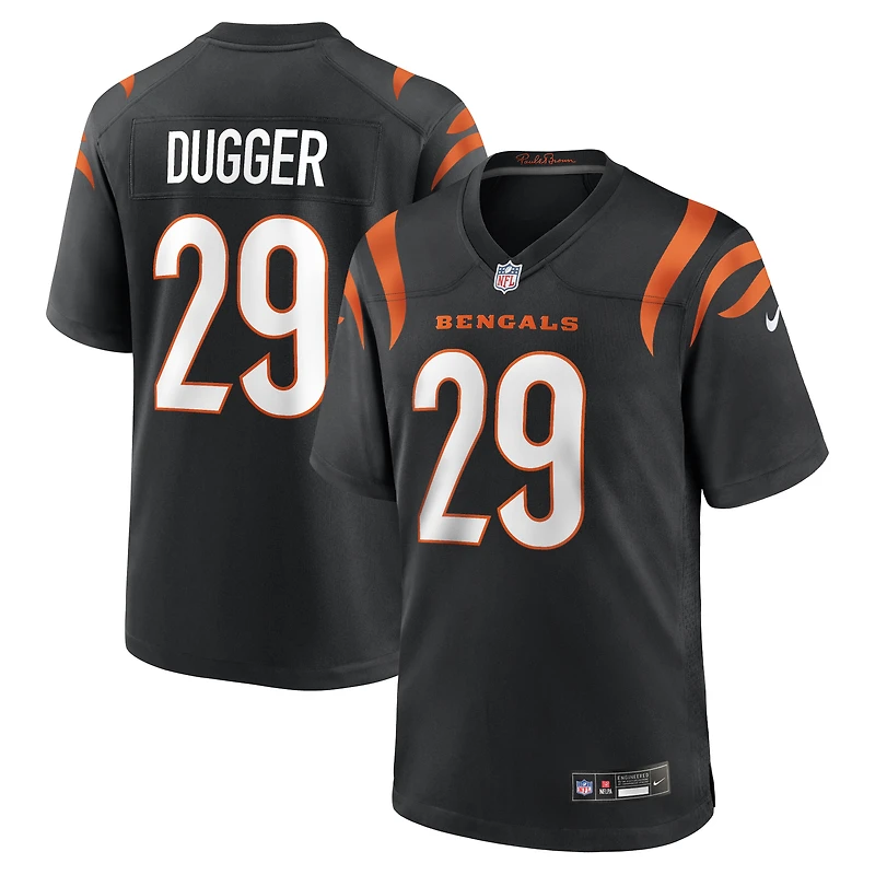 Men's Nike Kyle Dugger  Black Cincinnati Bengals Team Game Jersey