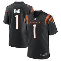 Men's Nike Number 1 Dad Black Cincinnati Bengals Game Jersey