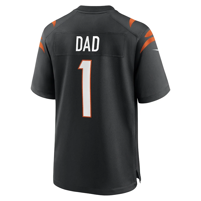 Men's Nike Number 1 Dad Black Cincinnati Bengals Game Jersey