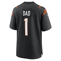Men's Nike Number 1 Dad Black Cincinnati Bengals Game Jersey