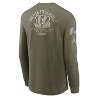 Men's Nike Olive Cincinnati Bengals 2025 Salute to Service Sideline Long Sleeve T-Shirt