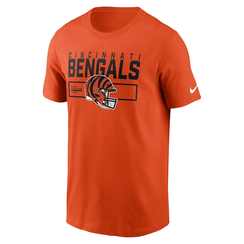 Men's Nike Orange Cincinnati Bengals Primetime Helmet Essential T-Shirt