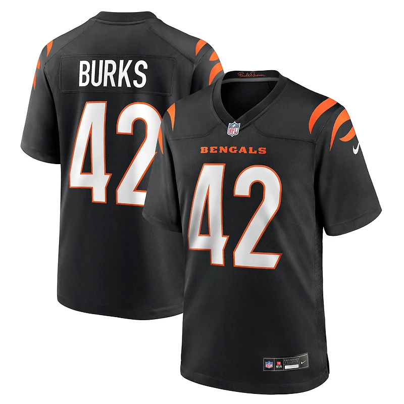 Men's Nike Oren Burks Black Cincinnati Bengals Team Game Jersey