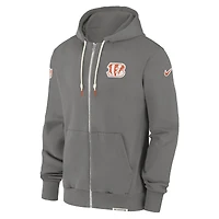 Men's Nike  Pewter Cincinnati Bengals Player Full-Zip Performance Hoodie