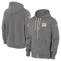 Men's Nike  Pewter Cincinnati Bengals Player Full-Zip Performance Hoodie