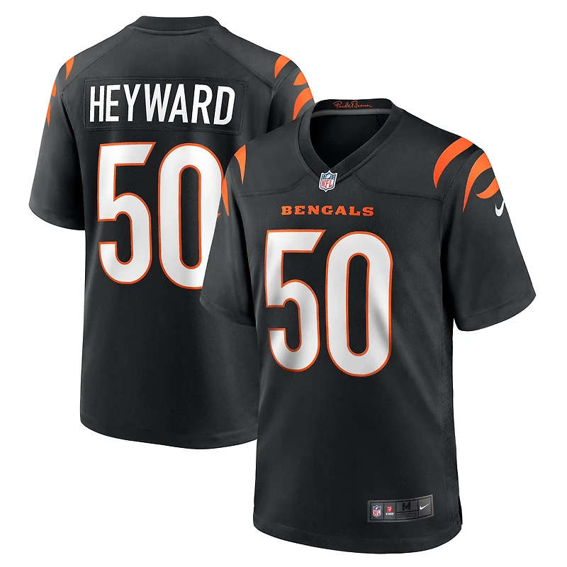 Maillot de match l'équipe Nike des Bengals Cincinnati noir pour homme