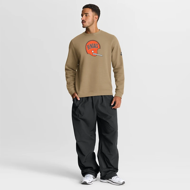 Men's Nike Tan Cincinnati Bengals Swing Pass Rewind Club Pullover Sweatshirt