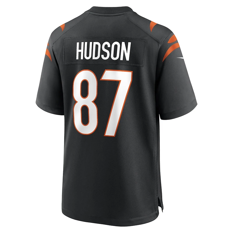 Men's Nike Tanner Hudson Black Cincinnati Bengals Home Game Player Jersey