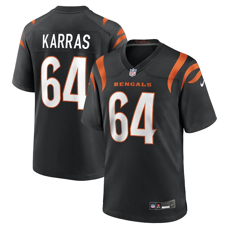 Men's Nike Ted Karras Black Cincinnati Bengals Game Player Jersey
