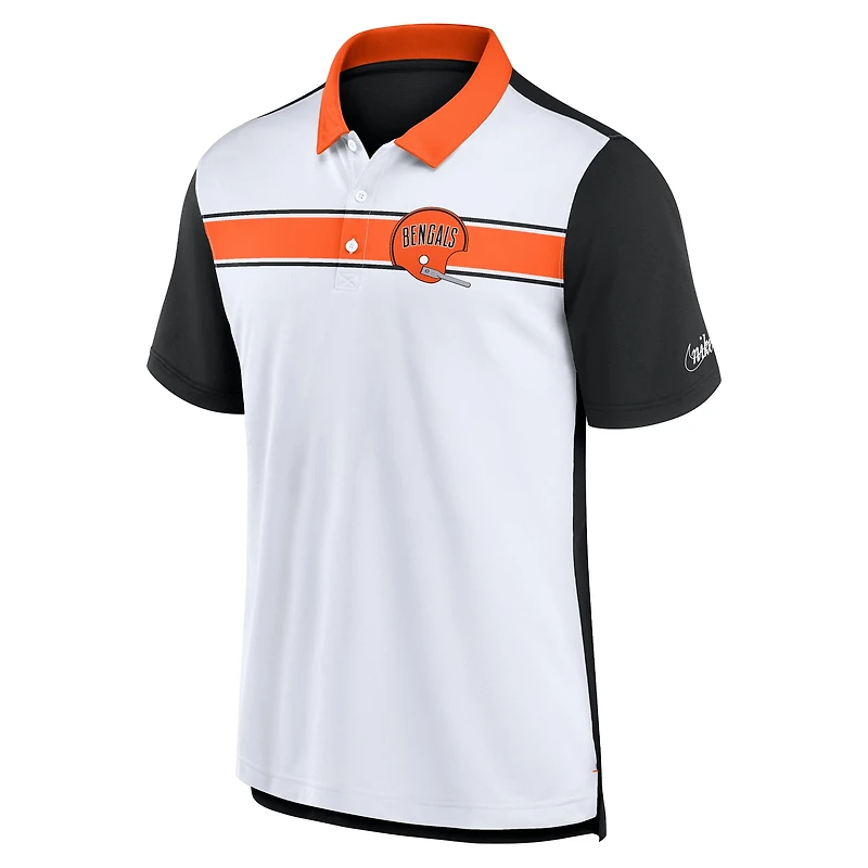 Polo piqué Nike Rewind pour homme, blanc/noir, des Bengals de Cincinnati