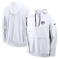 Veste anorak à demi-zip et capuche Nike blanche pour homme, modèle Alt des Bengals de Cincinnati