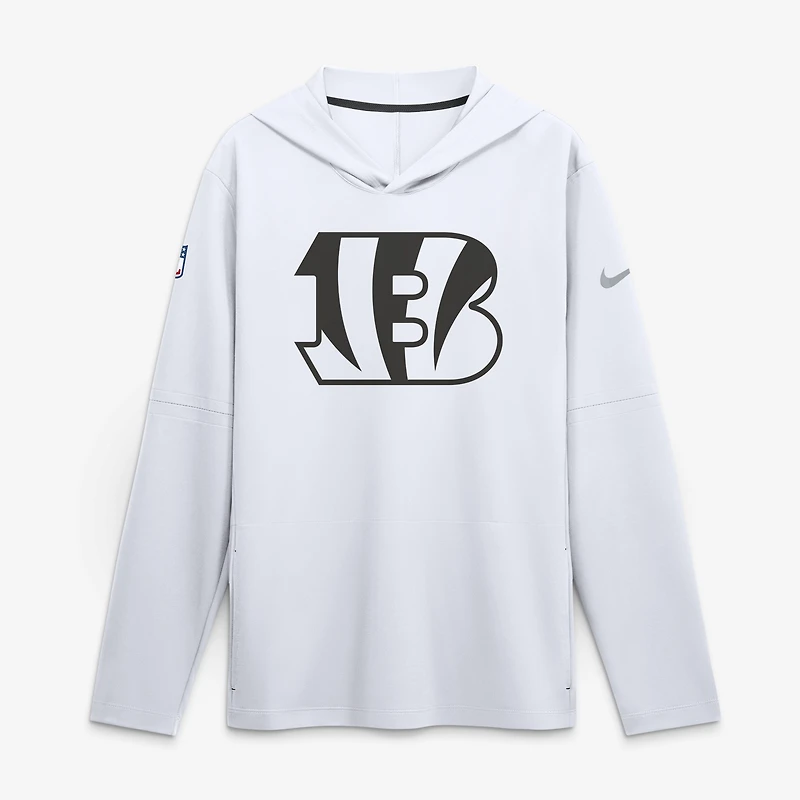 Men's Nike White Cincinnati Bengals Sideline Dri-FIT Long Sleeve Hooded T-Shirt