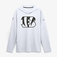 Men's Nike White Cincinnati Bengals Sideline Dri-FIT Long Sleeve Hooded T-Shirt