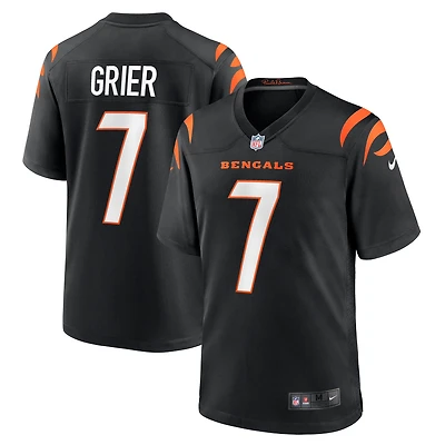 Maillot de match l'équipe Nike Will Grier pour hommes, noir, Cincinnati Bengals