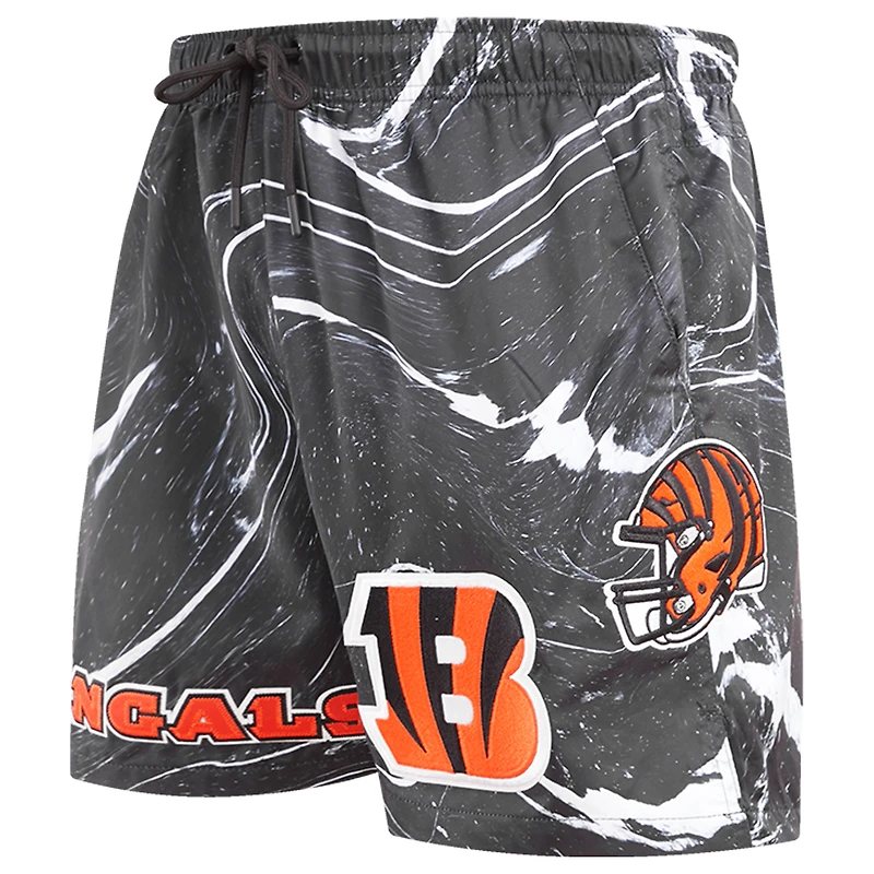 Men's Pro Standard Black Cincinnati Bengals Allover Marble Print Shorts