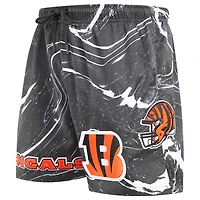 Men's Pro Standard Black Cincinnati Bengals Allover Marble Print Shorts