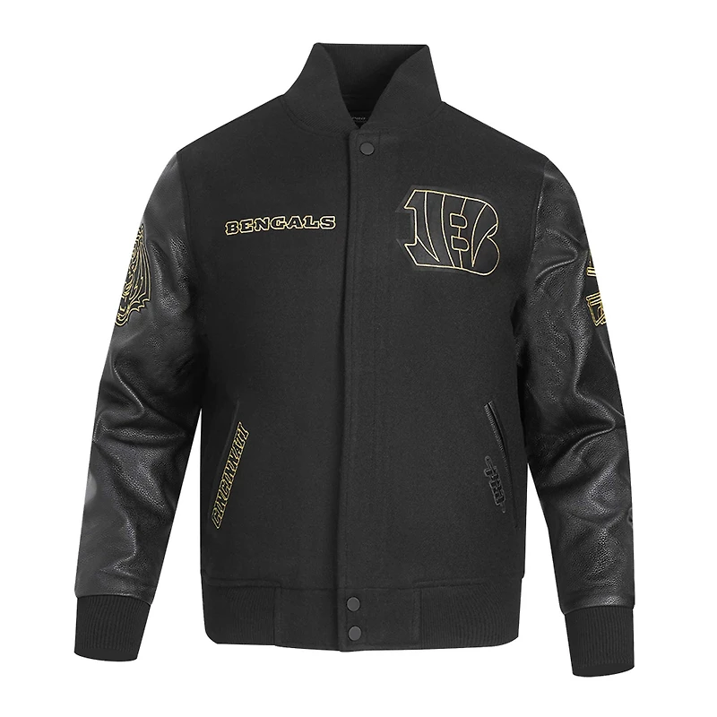 Veste Varsity entièrement zippée Pro Standard noire pour homme des Bengals de Cincinnati