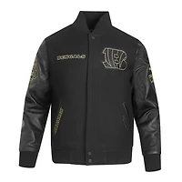 Veste Varsity entièrement zippée Pro Standard noire pour homme des Bengals de Cincinnati