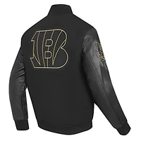 Veste Varsity entièrement zippée Pro Standard noire pour homme des Bengals de Cincinnati