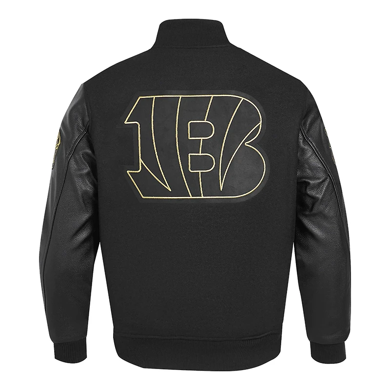 Veste Varsity entièrement zippée Pro Standard noire pour homme des Bengals de Cincinnati