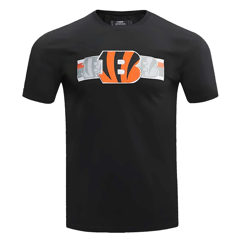 Men's Pro Standard Black Cincinnati Bengals Retro Striper T-Shirt