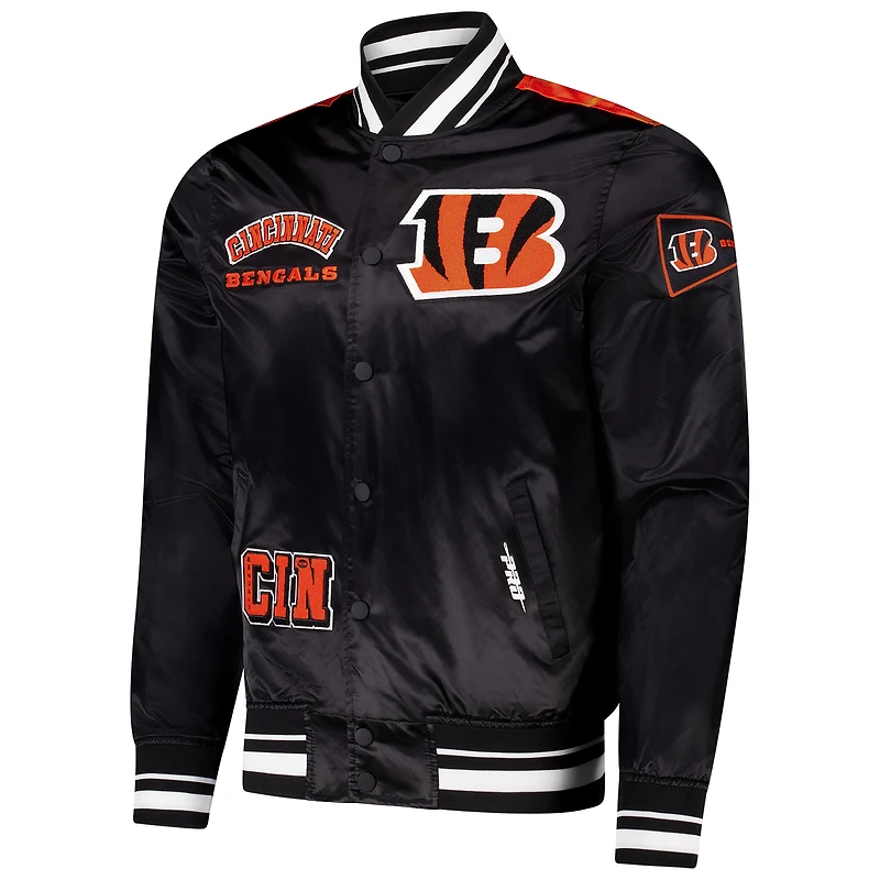 Veste à boutons-pression en satin sublimé Pro Standard Black Cincinnati Bengals pour homme