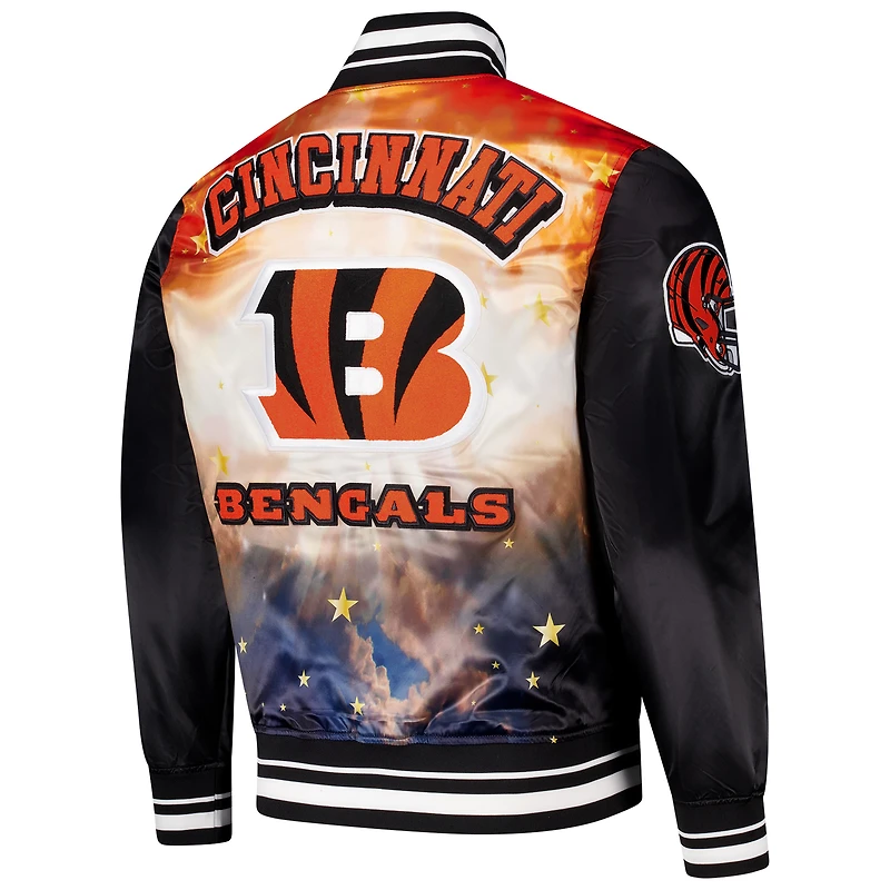 Veste à boutons-pression en satin sublimé Pro Standard Black Cincinnati Bengals pour homme