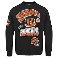 Men's Pro Standard Black Cincinnati Bengals Turn It Up Drop Shoulder Pullover Sweatshirt