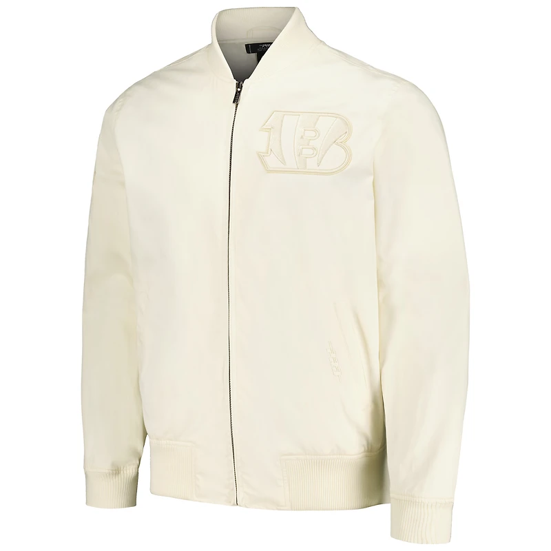 Veste neutre à fermeture éclair intégrale Pro Standard pour hommes, crème, Cincinnati Bengals