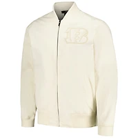Veste neutre à fermeture éclair intégrale Pro Standard pour hommes, crème, Cincinnati Bengals
