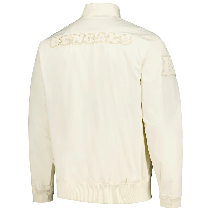 Veste neutre à fermeture éclair intégrale Pro Standard pour hommes, crème, Cincinnati Bengals