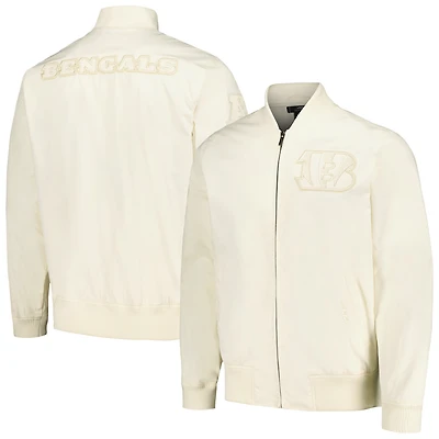 Veste neutre à fermeture éclair intégrale Pro Standard pour hommes, crème, Cincinnati Bengals