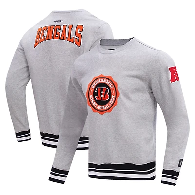 Men's Pro Standard Heather Gray Cincinnati Bengals Crest Emblem Pullover Sweatshirt