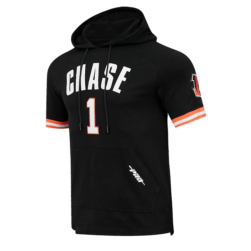 T-shirt à capuche Pro Standard Ja'Marr Chase pour hommes, noir, nom et numéro du joueur des Bengals de Cincinnati