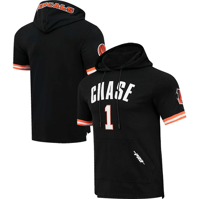 T-shirt à capuche Pro Standard Ja'Marr Chase pour hommes, noir, nom et numéro du joueur des Bengals de Cincinnati