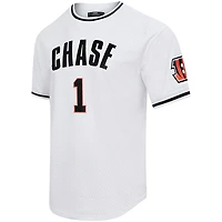 Haut Pro Standard Ja'Marr Chase blanc pour hommes des Bengals de Cincinnati en maille avec nom et numéro joueur